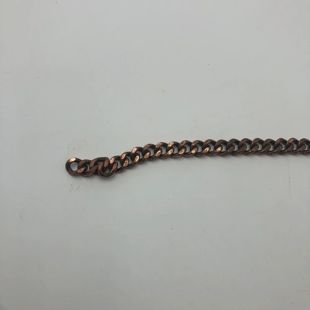 Vintage Heavy Large Solid Copper Chain Link Bracelet Fold Clasp‎ 9